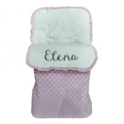 Saco Cuco y Silla de paseo Topitos con Capucha Colores