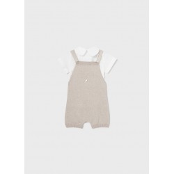 Peto y Camisa Beige Plumeti Algodón Mayoral