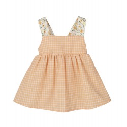 Vestido Pimpinela Melocotón Cuadro Flores Calamaro 18...