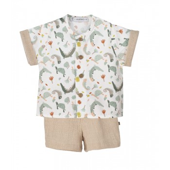 Traje Mejorana Animales Calamaro Camisa + Pantalón 3 a 4 años Nueva Temporada 2024