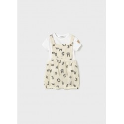 Peto y Camiseta Gasa Abecedarío Mayoral 1 mes a 18 meses