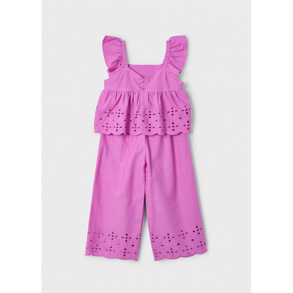 Traje Largo Perforado Mayoral Fucsia 2 a 6 años