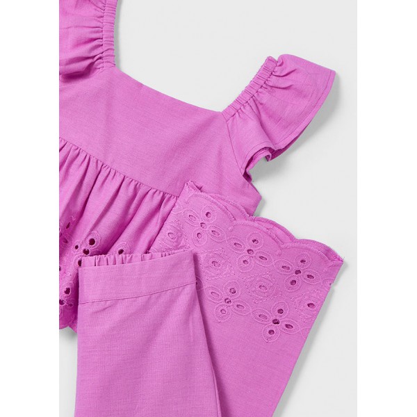 Traje Largo Perforado Mayoral Fucsia 2 a 6 años