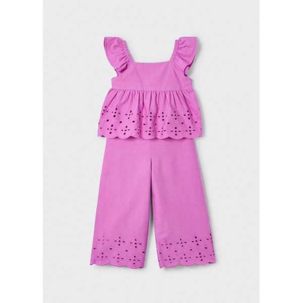 Traje Largo Perforado Mayoral Fucsia 2 a 6 años