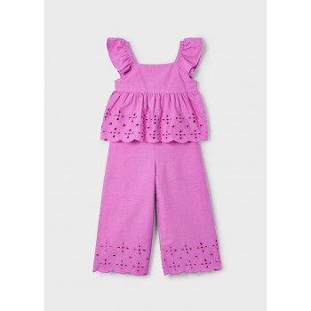 Traje Largo Perforado Mayoral Fucsia 2 a 6 años