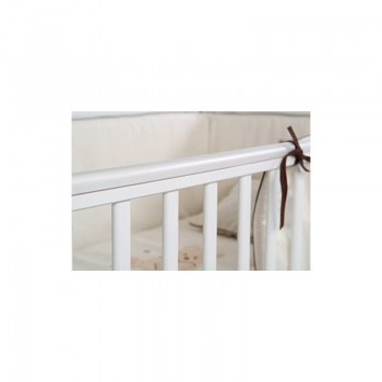 Kit Cuna Cielo 60x120 Lacada Blanca + COLCHÓN + Edredón/Protector | Lateral Abatible y Seguridad Certificada