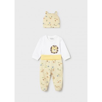 Conjunto Bebé Body León y Polaina Extensible con Gorrito - Animales Africanos