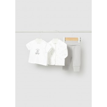 ChándBebé 3 Piezas Estampado Ocas | Chaqueta, Camiseta y Pantalón | Tallas 0-0 a 2-4 meses