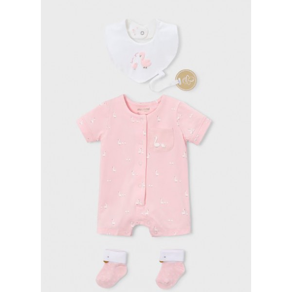 Conjunto Bebé Pelele Rosa Calcetines y Babero...