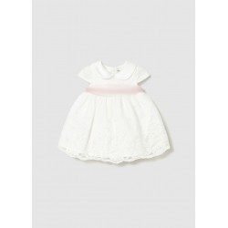 Vestido de Ceremonia Niña con Tul Bordado Floral y Fajín...