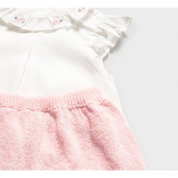Conjunto Bebé Niña Camisa Volantes Flores y Cubrepañal Bombacho | Tallas 0 a 6 Meses