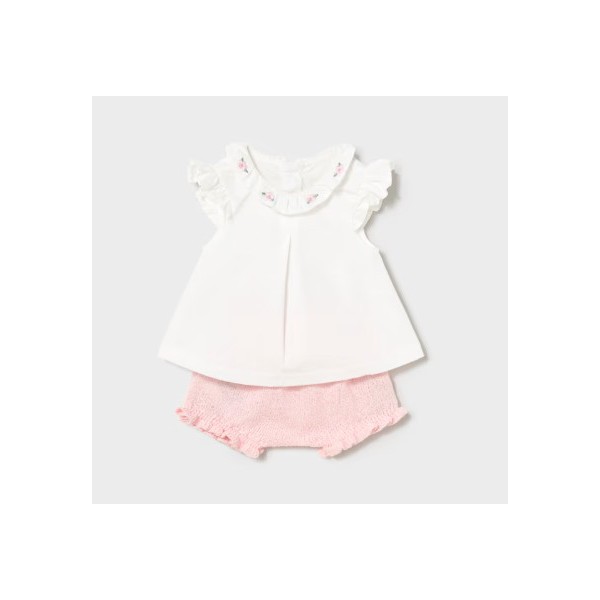 Conjunto Bebé Niña Camisa Volantes Flores y...