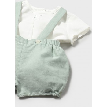 Peto Tirantes con camisa aqua de 4 a 18 meses Mayoral