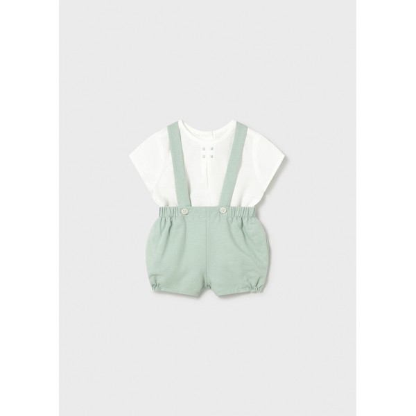 Peto Tirantes con camisa aqua de 4 a 18 meses...