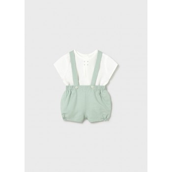 Peto Tirantes con camisa aqua de 4 a 18 meses Mayoral