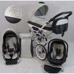 Carrito Bebé 3 piezas Chloe Rita Luxury Beige ECO PIEL Nº 4