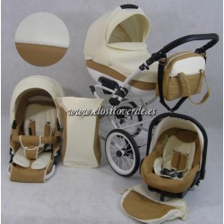 Carrito Bebé 3 piezas Chloe Rita Luxury Beige/Caramelo...