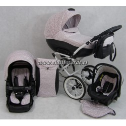 Carrito Bebé 3 piezas Chloe Rita Luxury Negro estampado...