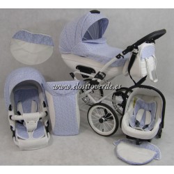 Carrito Bebé 3 piezas Chloe Rita Luxury Azulón ECO PIEL Nº 8