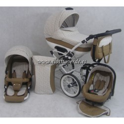 Carrito Bebé 3 piezas Chloe Rita Luxury Beige Marrón ECO...