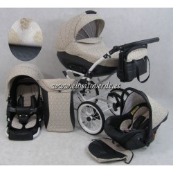 Carrito Bebé 3 piezas Chloe Rita LuxuryBeige FloresECO...
