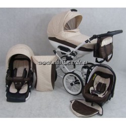 Carrito Bebé 3 piezas Chloe Rita Luxury Beige Claro ECO...
