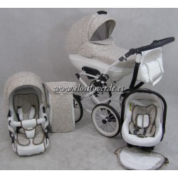 Carrito Bebé 3 piezas Chloe Rita Luxury Beige Rameado ECO...