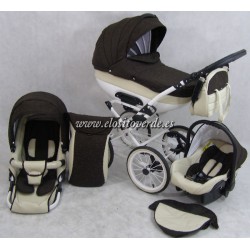 Carrito Bebé 3 piezas Chloe Rita Luxury Marrón Beige...