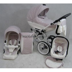 Carrito Bebé 3 piezas Chloe Rita Luxury Crudo Rameado ECO...