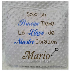 Cojín bebé Cuento Llave corazón Príncipe