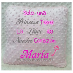 Cojín bebé Cuento Llave corazón Princesa