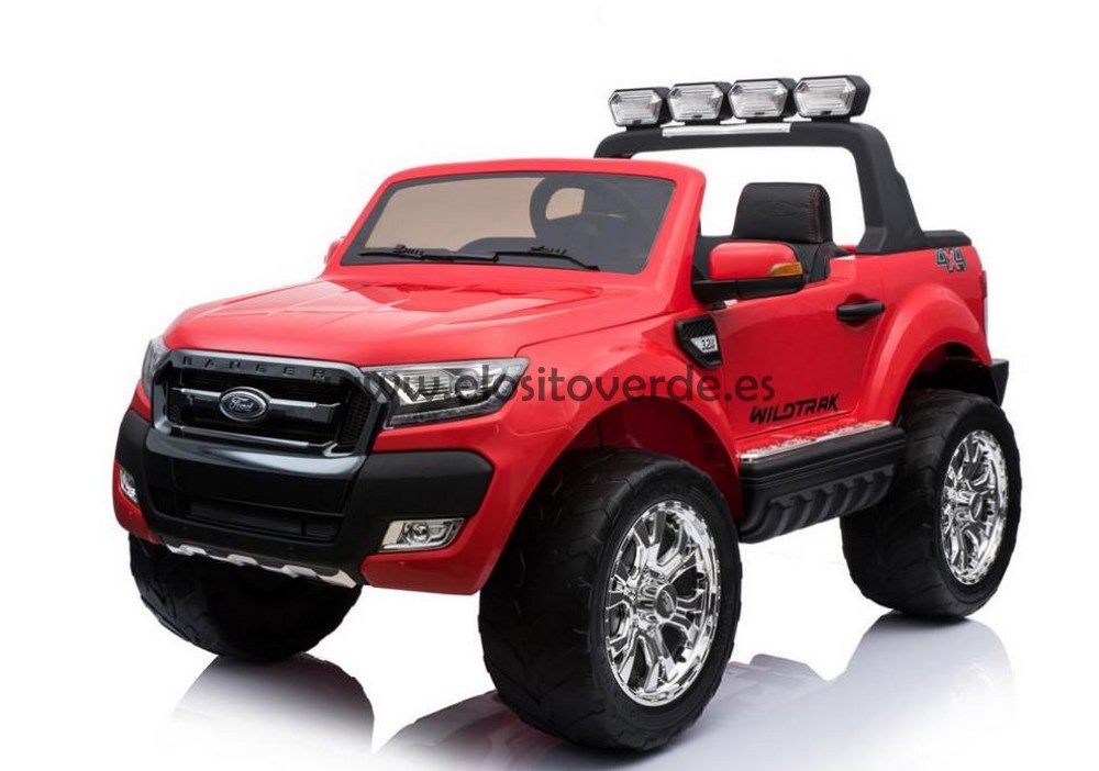 Ford Ranger rojo versión lujo para niños a bateria con ruedas de goma y pantall mp4 reproductor de videos 2.JPG