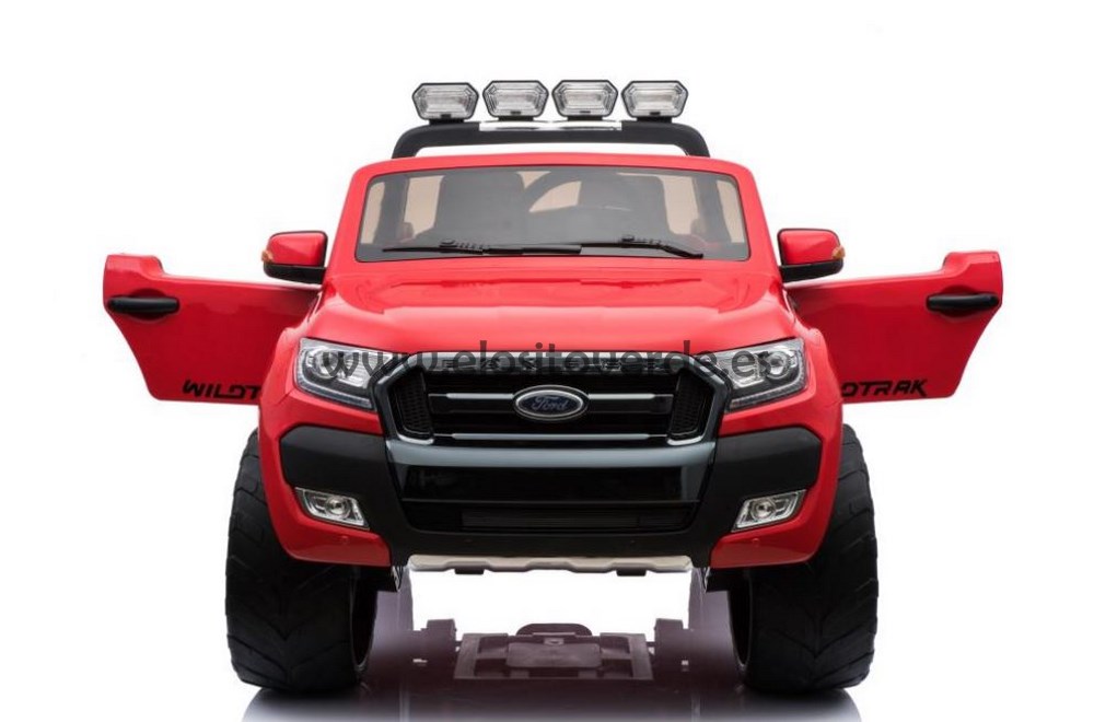Ford Ranger rojo versión lujo para niños a bateria con ruedas de goma y pantall mp4 reproductor de videos 6.JPG