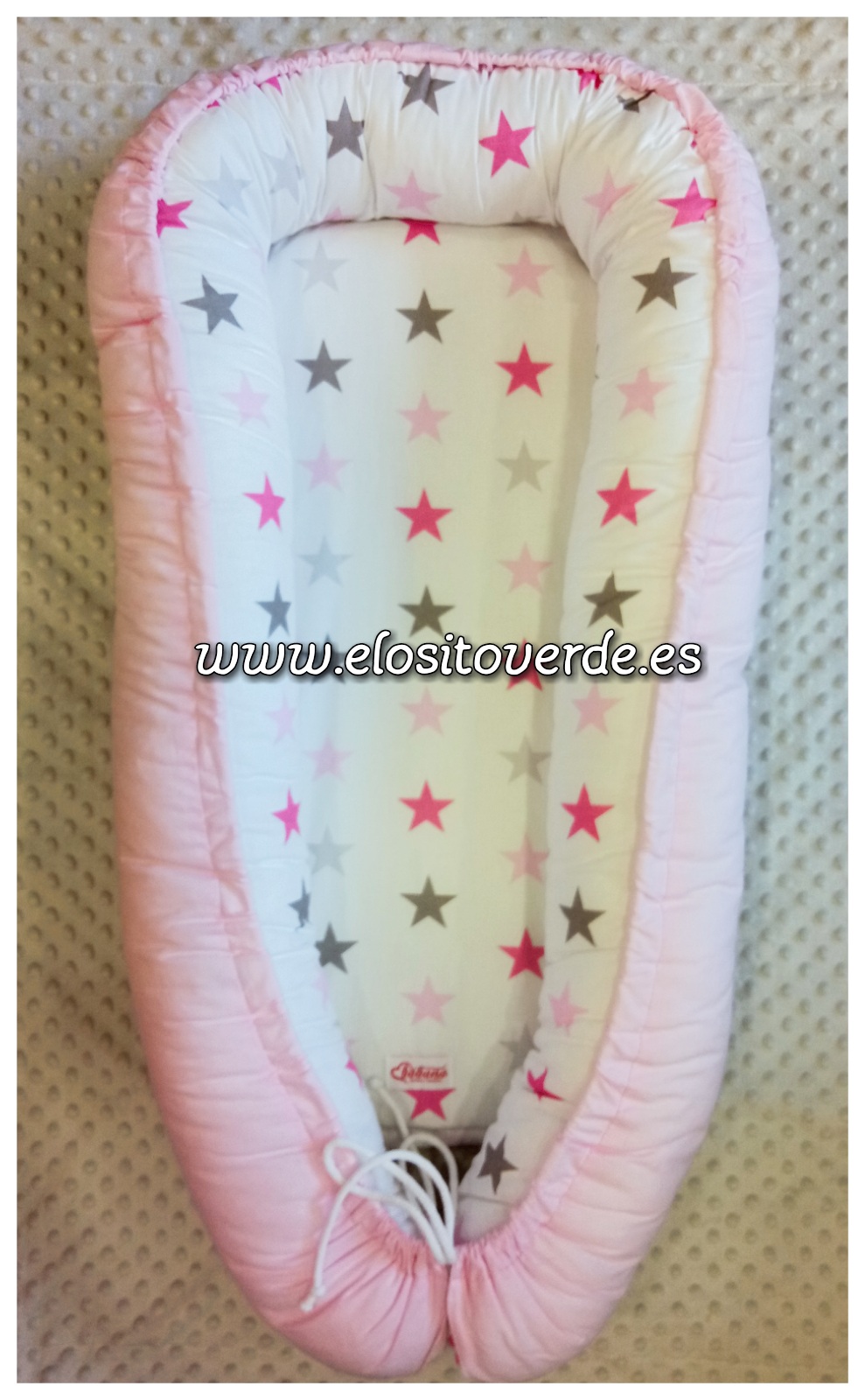 Nido colecho moisés bebé reversible Estrellas Rosa (1).jpg