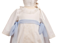 Pelele lino tul azul bautizo ceremonia bebe
